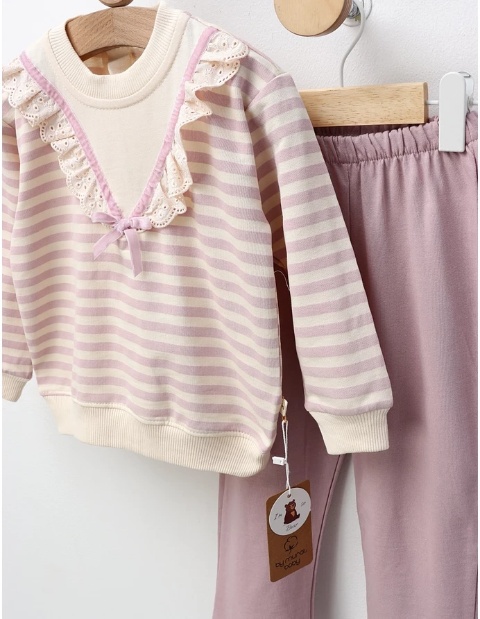 Compleu cu broderie Mada, model cu mov picture - 2