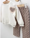 Compleu cu print leopard Sophia, alb-corai picture - 2