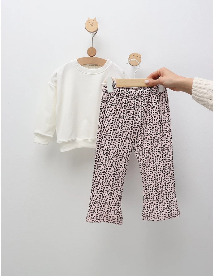 Compleu cu print leopard Sophia, alb-roz picture - 3