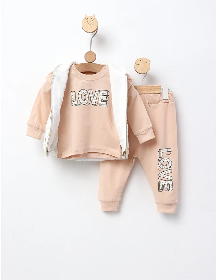 Compleu cu vesta Loving Love crem picture - 3