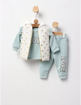 Compleu cu vesta Loving Love verde