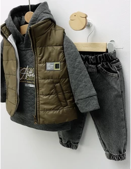 Compleu cu vesta, Originals Authentic, kaki