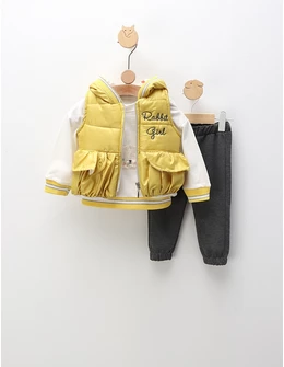 Compleu cu vesta, Rabbit Girl, cu galben