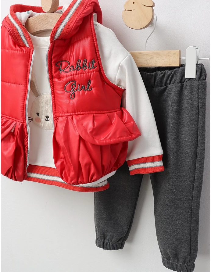 Compleu cu vesta, Rabbit Girl, rosu picture - 2