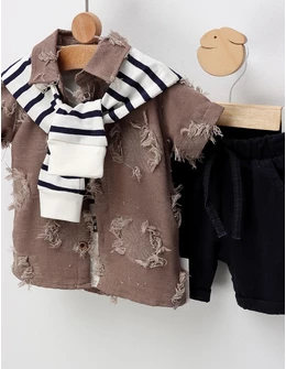 Compleu de vara, Fashion Boy, cu maro