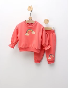 Compleu Hey Rainbow, cu roz-aprins