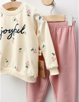Compleu Joyful, model crem-roz