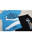 Compleu leopard albastru 2 piese 2
