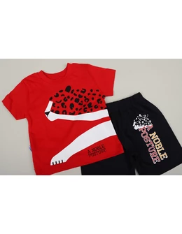 Compleu leopard rosu 2 piese 2