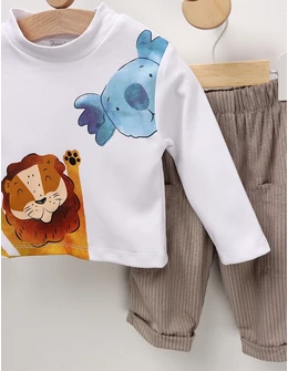 Compleu Leutul si Koala, alb-gri