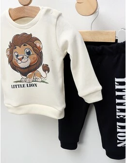 Compleu Little Lion, ecru-bleumarin