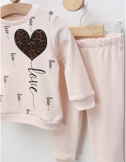 Compleu Love Love, model roz-pal