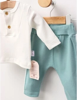 Compleu Matei, model alb-verde