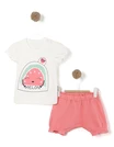 Compleu MELON alb-coral 1