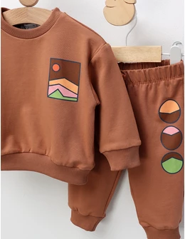 Compleu Peisaj Colorat, cu maro