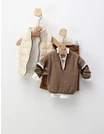 Compleu premium, 4 piese, crem-bej-maro picture - 6