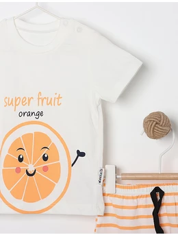 Compleu SUPER FRUIT ORANGE alb-portocaliu 2