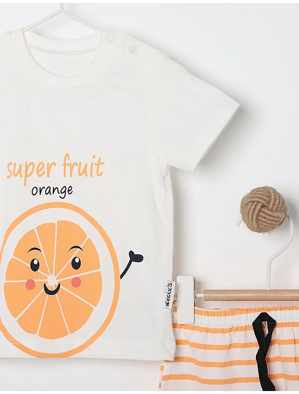 Compleu SUPER FRUIT ORANGE alb-portocaliu