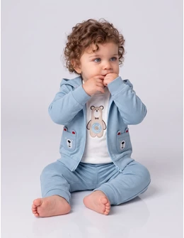 Compleu Twins Bear, cu albastru