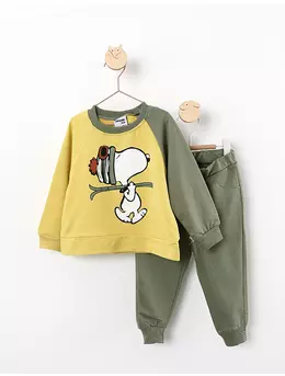 Costumas 2 piese Snoopy Dog galben-verde 1