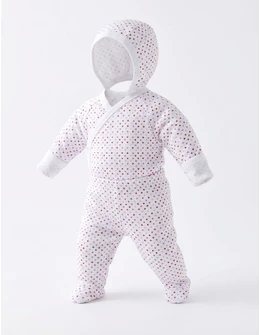 Costumas 3 piese, buline multicolor cu mov