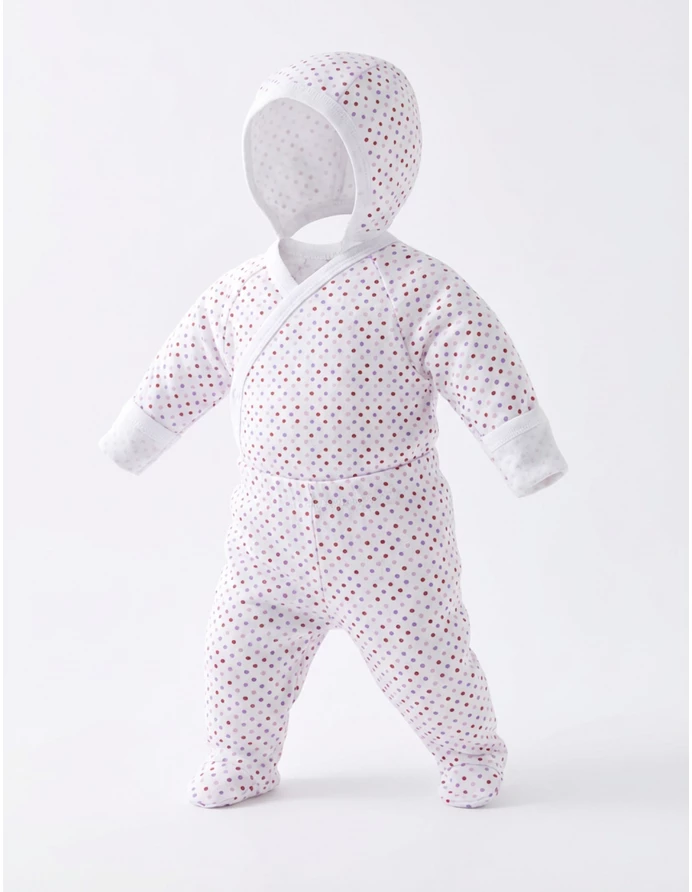 Costumas 3 piese, buline multicolor cu mov picture - 2