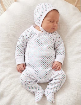 Costumas 3 piese, buline multicolor cu verde`
