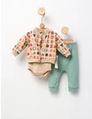 Costumas 3 piese, Hello Spring, bej-verde picture - 1