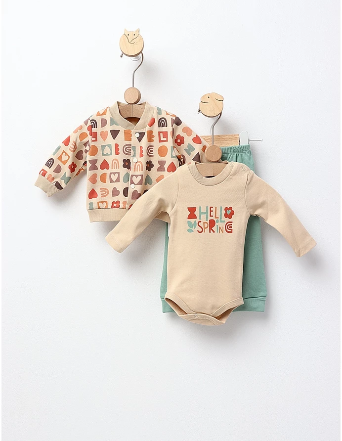 Costumas 3 piese, Hello Spring, bej-verde picture - 3