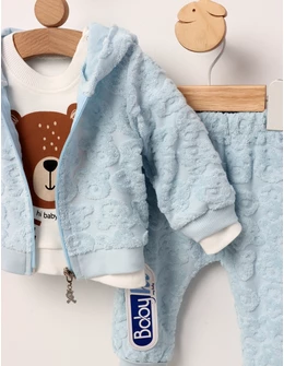 Costumas 3 piese, Hi Baby Bear Boy, albastru