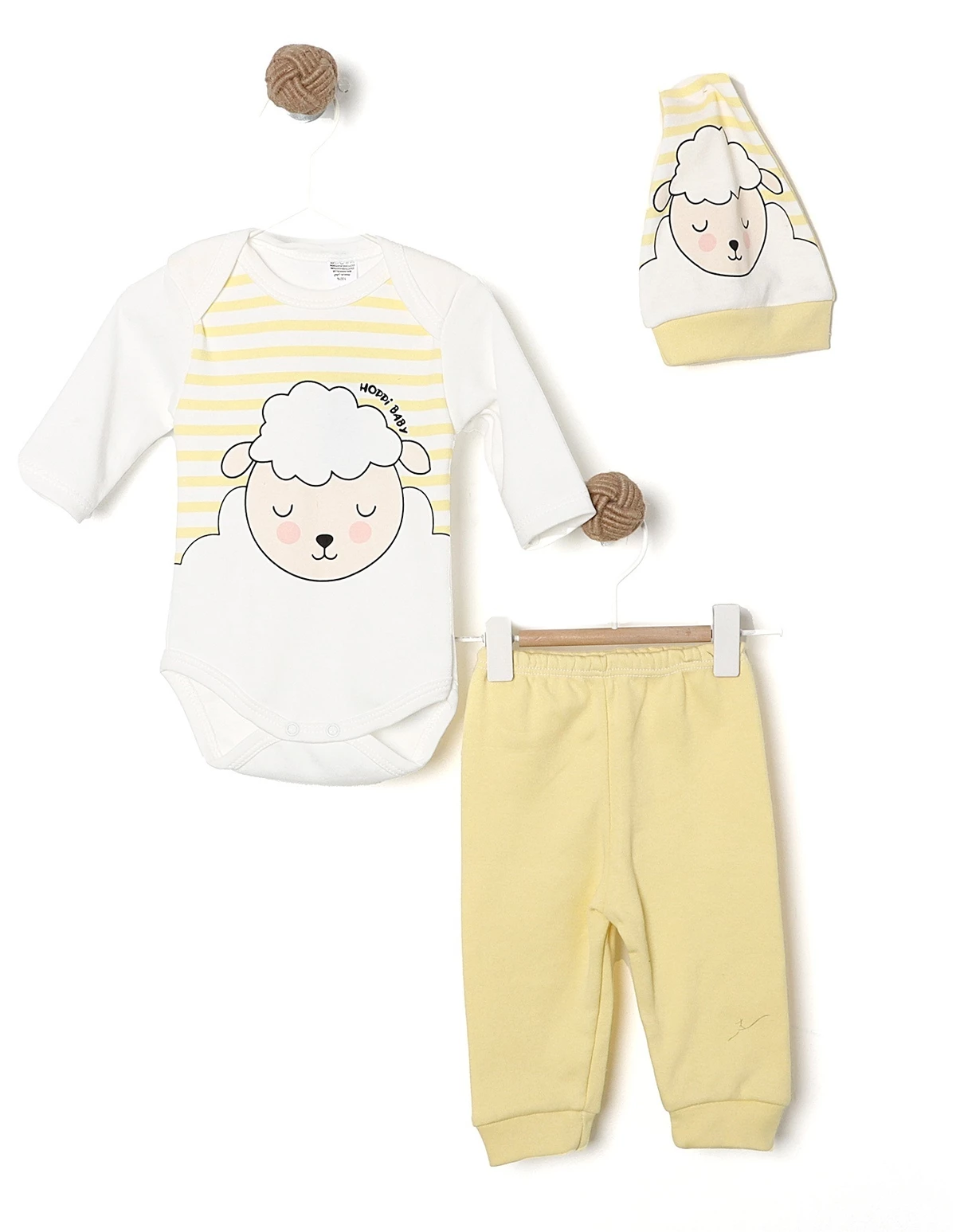 Costumas 3 piese HOPPI BABY galben