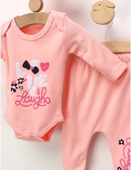 Costumas 3 piese Love and Laugh, roz