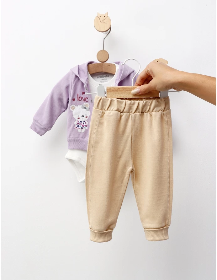 Costumas 3 piese, Loving Bear, mov-crem picture - 4