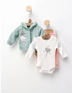 Costumas 3 piese, Loving Bear, verde-corai picture - 2