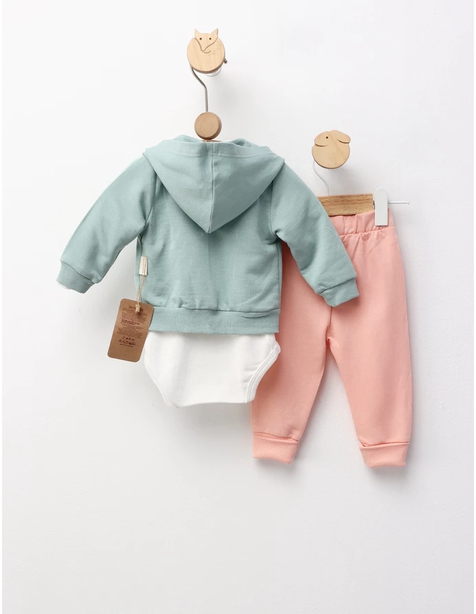 Costumas 3 piese, Loving Bear, verde-corai picture - 5