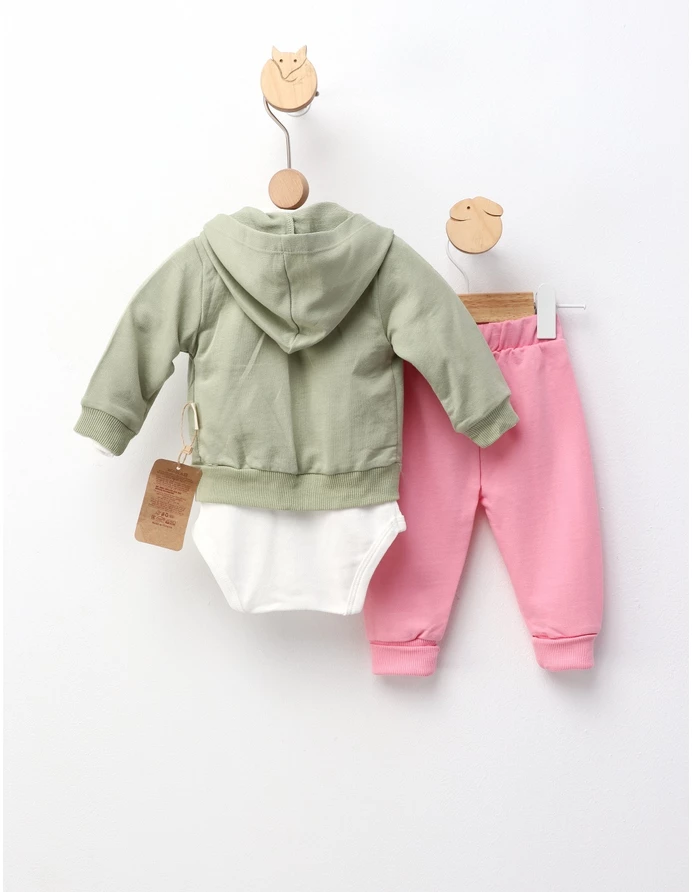 Costumas 3 piese, Loving Bear, verde-roz picture - 5