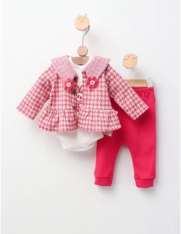 Costumas 3 piese, Melissa, model ciclam