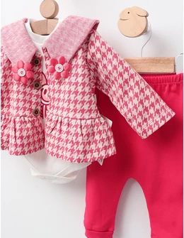 Costumas 3 piese, Melissa, model ciclam