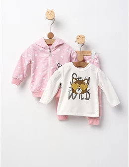 Costumas 3 piese, Stay wild, roz