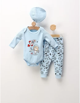 Costumas 3 piese Ursul Astronaut, blue