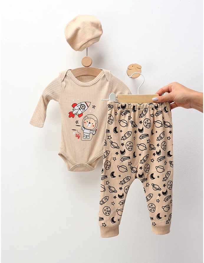 Costumas 3 piese Ursul Astronaut, crem picture - 3