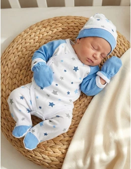 Costumas 4 piese, Stelute cu albastru