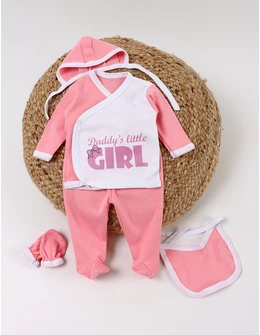 Costumas 5 piese, Daddy's Little Girl, alb-roz