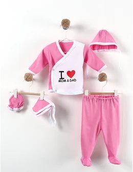 Costumas 5 piese I Love MOM DAD roz 1