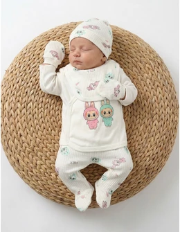 Costumas 5 piese, LaBuBu, alb-roz