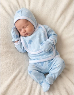 Costumas 5 piese Mickey luna-stele bleu