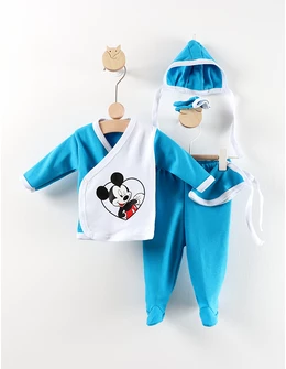 Costumas 5 piese MIckey turcoaz 1