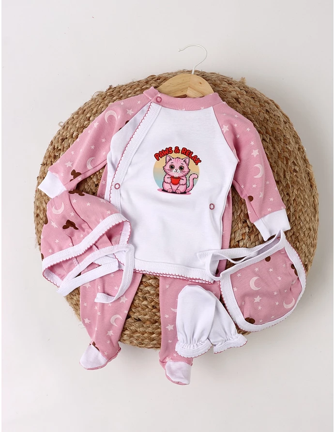 Costumas 5 piese Paws & Relax roz stele picture - 2