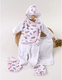 Costumas 6 piese Moto si Locomotiva, rosu