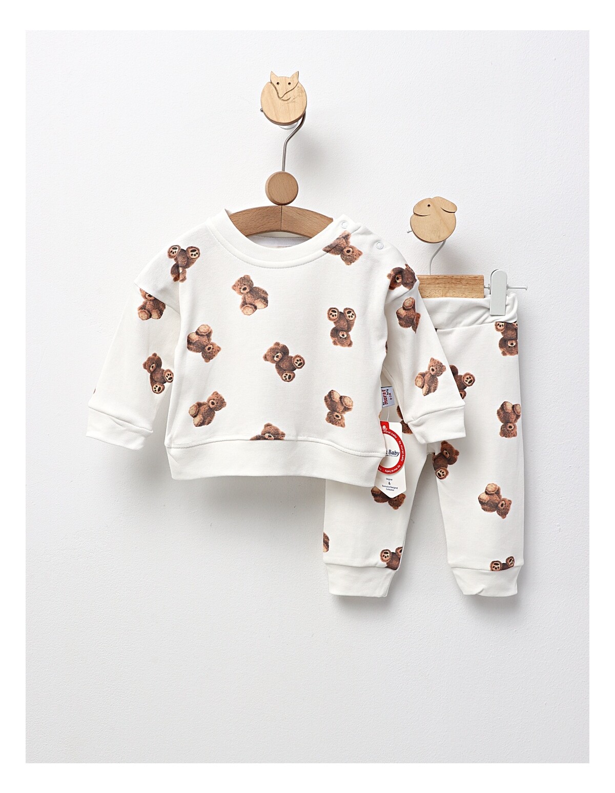 Costumas bebe Teddy the Bear, alb